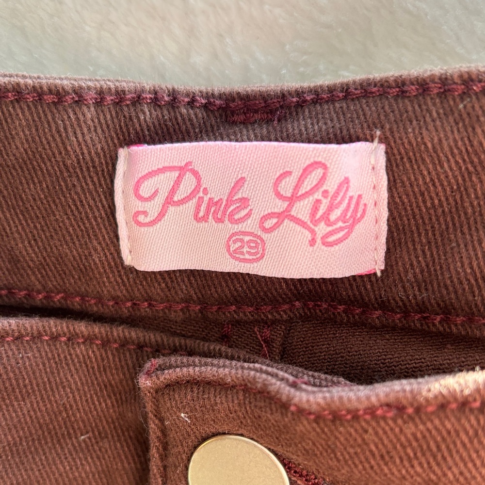 Pink Lily Chocolate Brown Jeans - Picture 2 of 5